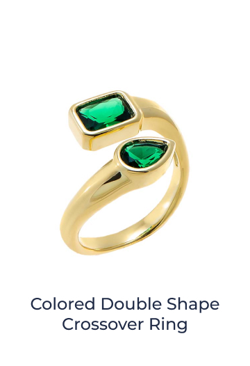 Colored Double Shape Crossover Ring