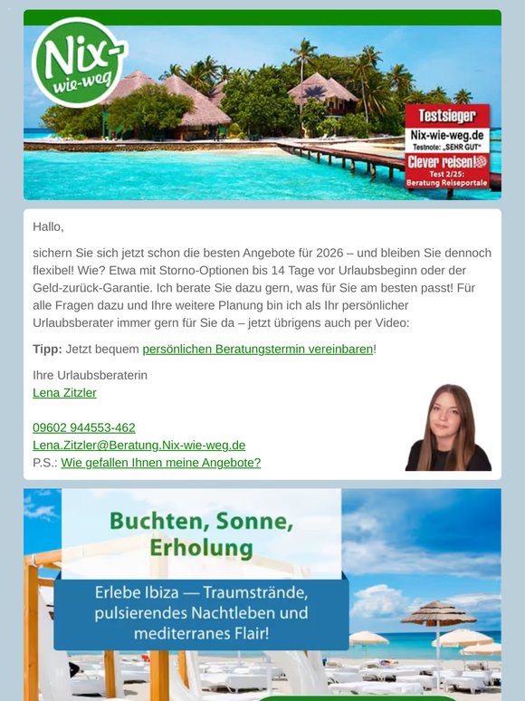 🏝️ Mein Tipp: Jetzt flexibel Urlaub 2026 buchen!
