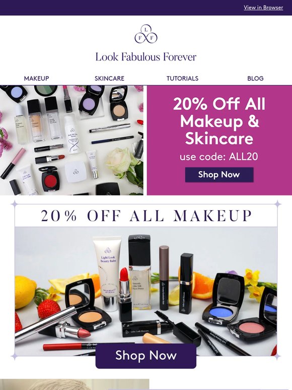 Get 20% Off All Makeup & Skincare