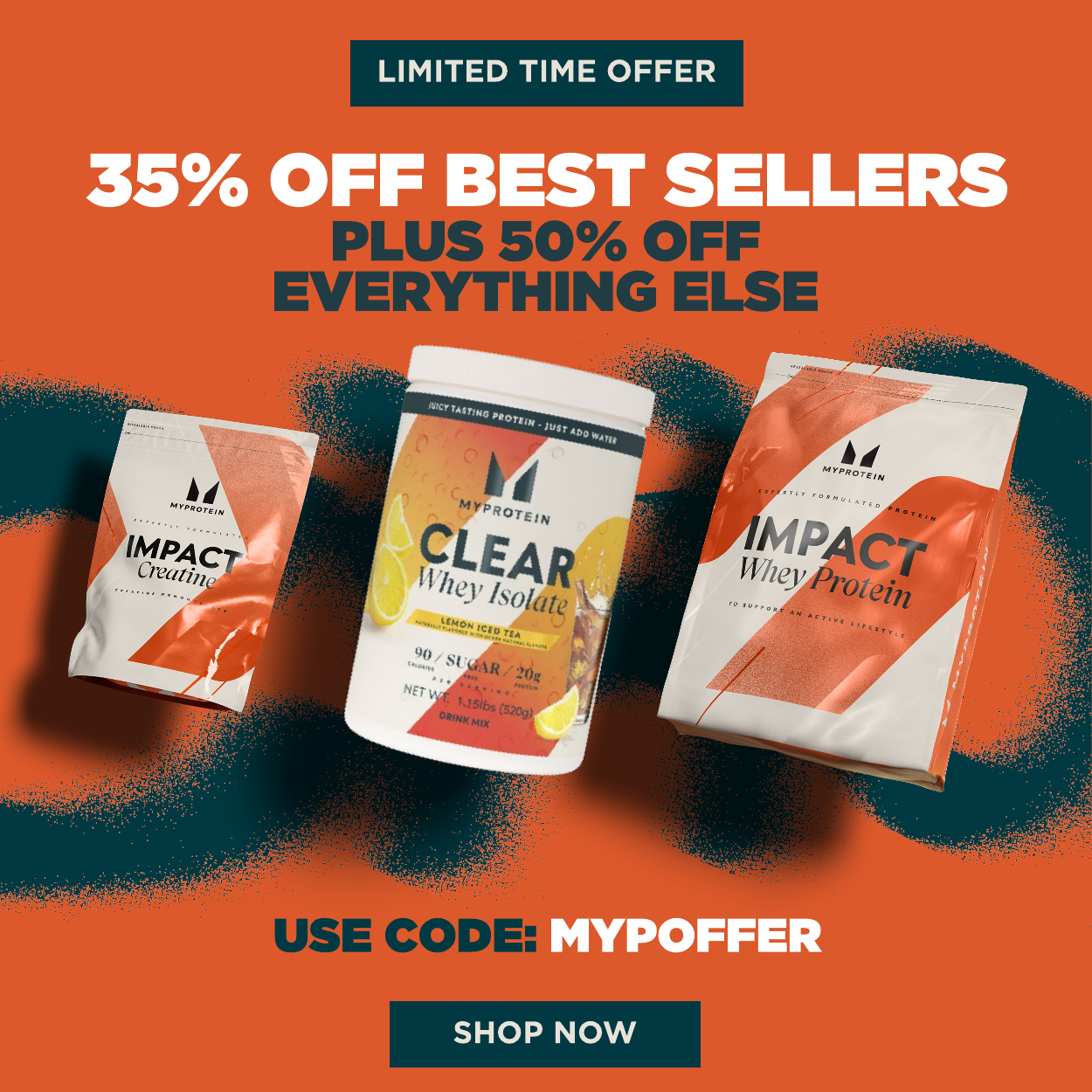 50% off selected products, 35% off everything else