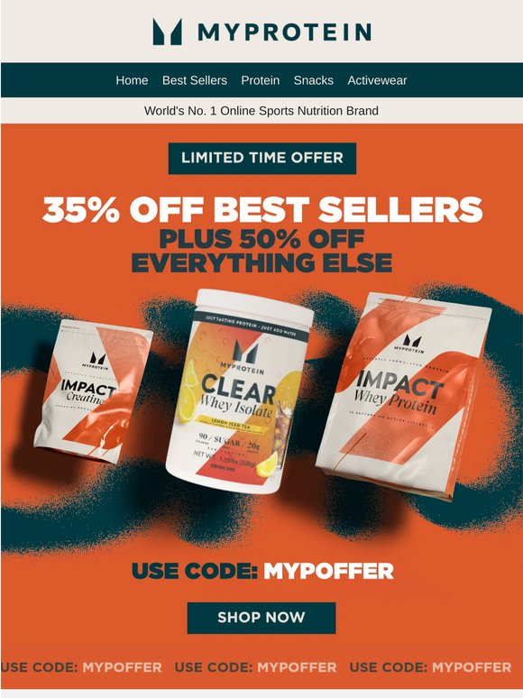 New offer 👀 35% off bestsellers, 50% off all else!