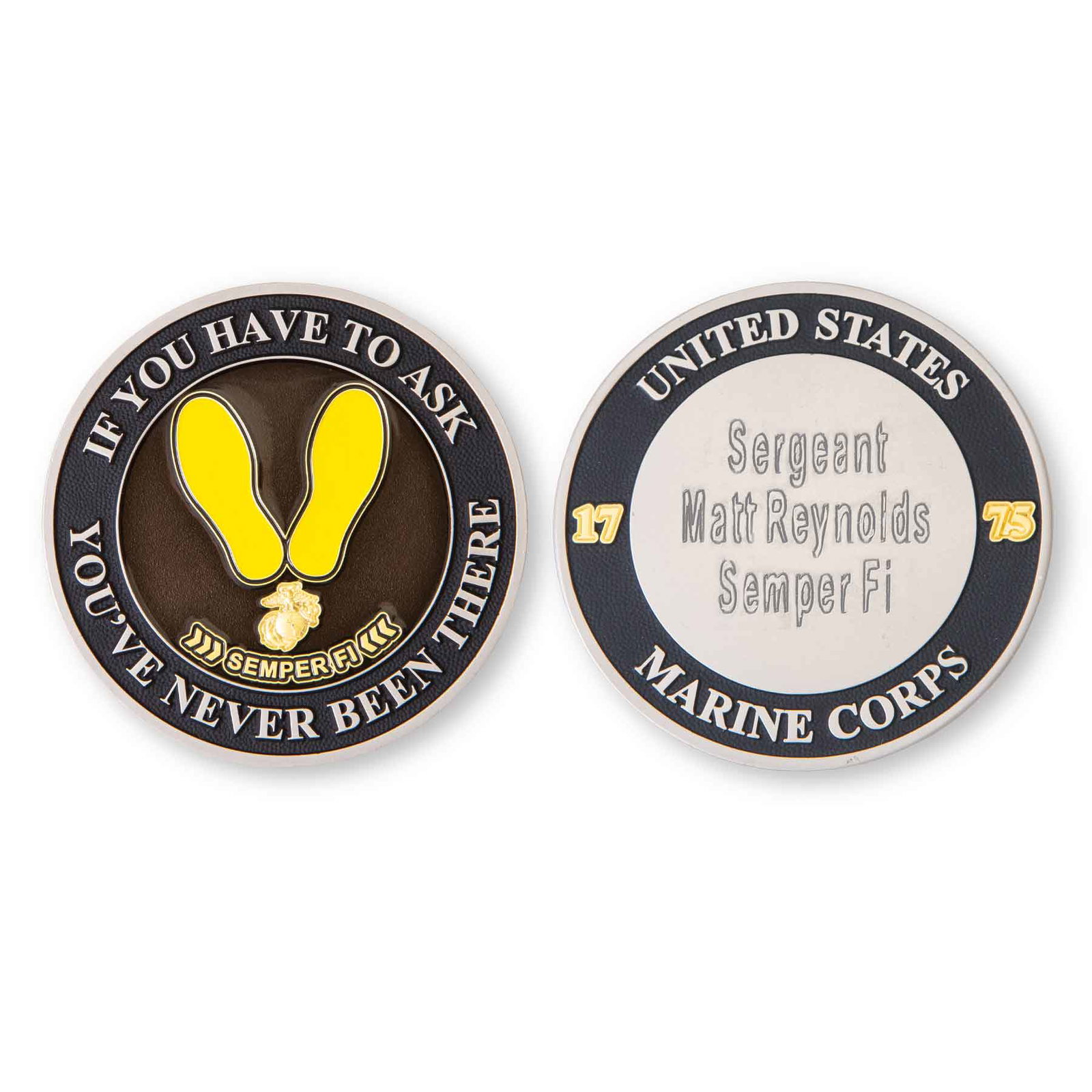Image of Yellow Footprints Customizable Challenge Coin