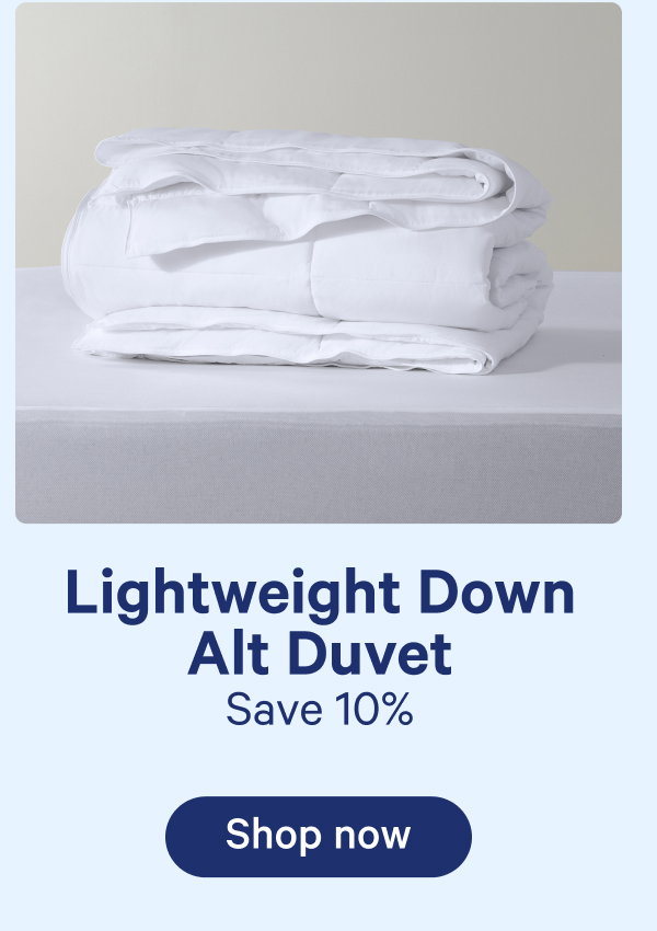 Lightweight down alt duvet