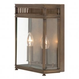 Elstead Holborn Large 2 Light Solid Brass Outdoor Wall Lantern in a Dark Bronze Finish