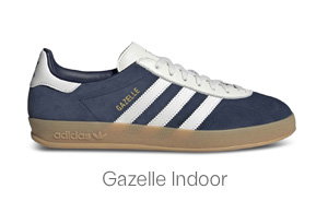 Men's Gazelle Indoor Sneakers in Navy/White