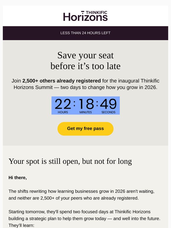 🚨 Final hours: 2,500+ are registered. Are you in?