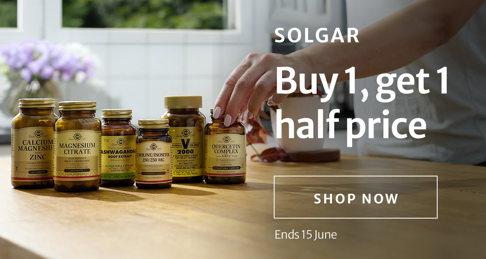 Buy 1, get 1 half price on Solgar