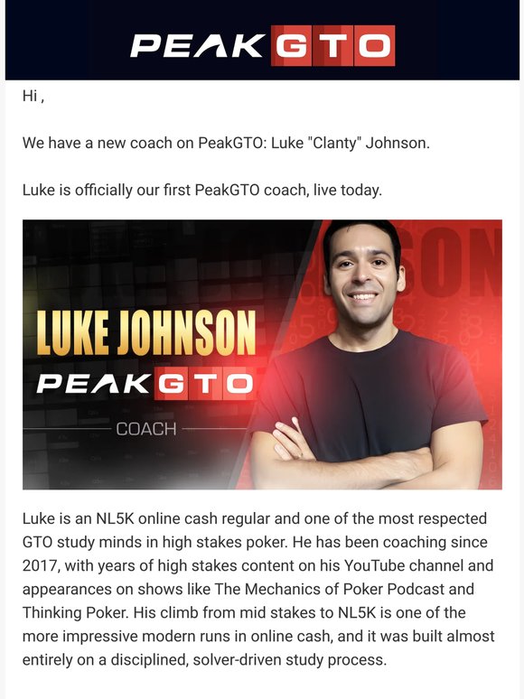 Luke "Clanty" Johnson Is Our First PeakGTO Coach