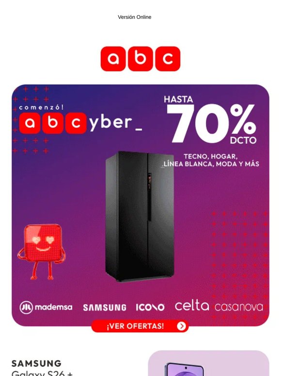 Cyber ofertas hasta 70% dcto. 😱
