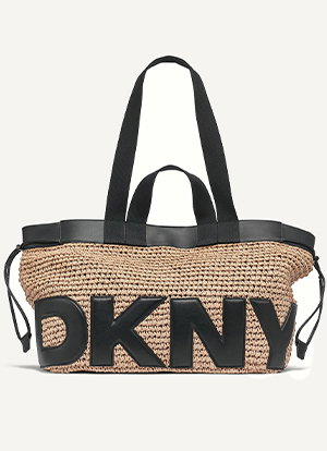 BARDOT RAFFIA LOGO TOTE
