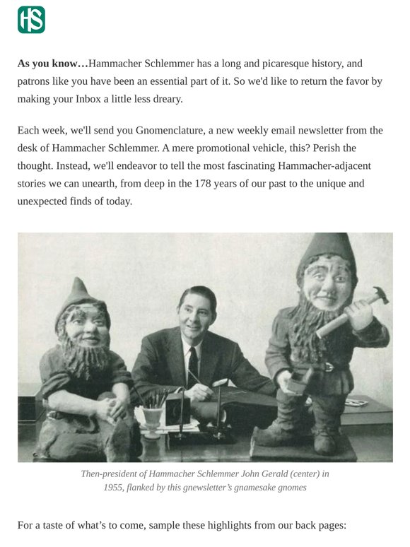 Interesting news from Hammacher Schlemmer