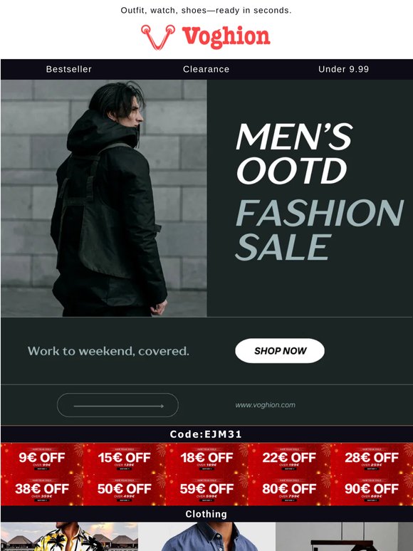 [New Code Inside] Men's Outfits Bazaar | 40% OFF Men's Outfits!