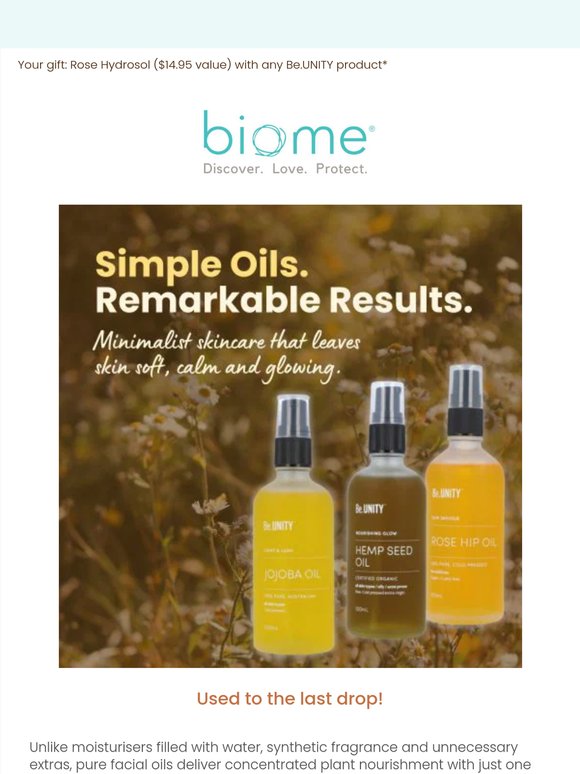 "This is my third bottle."  ✨ Pure plant oils for soft, calm, glowing skin.