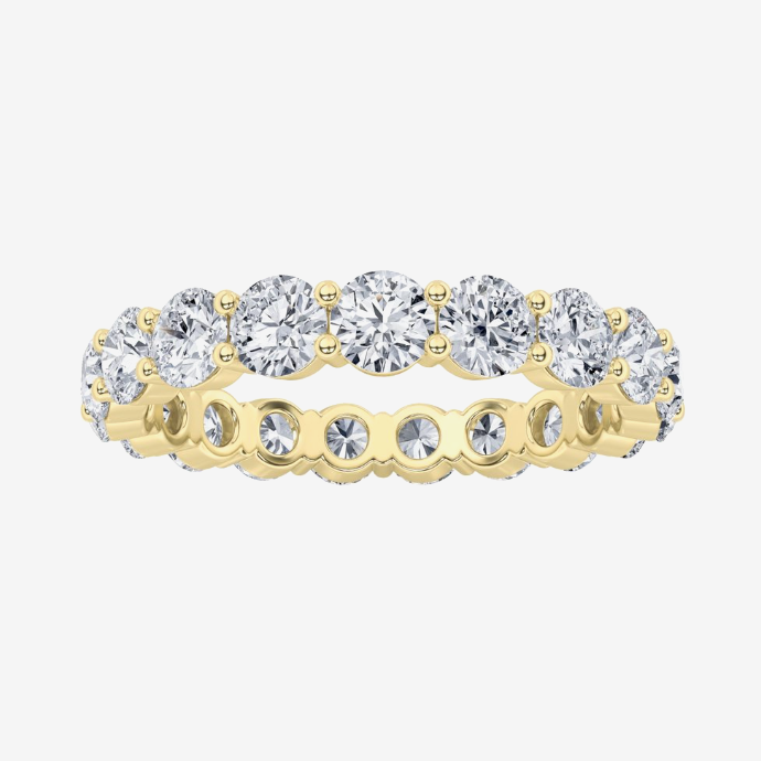 IGI Certified Round Shaped Lab-Grown Shared-Prong Diamond Eternity Band
