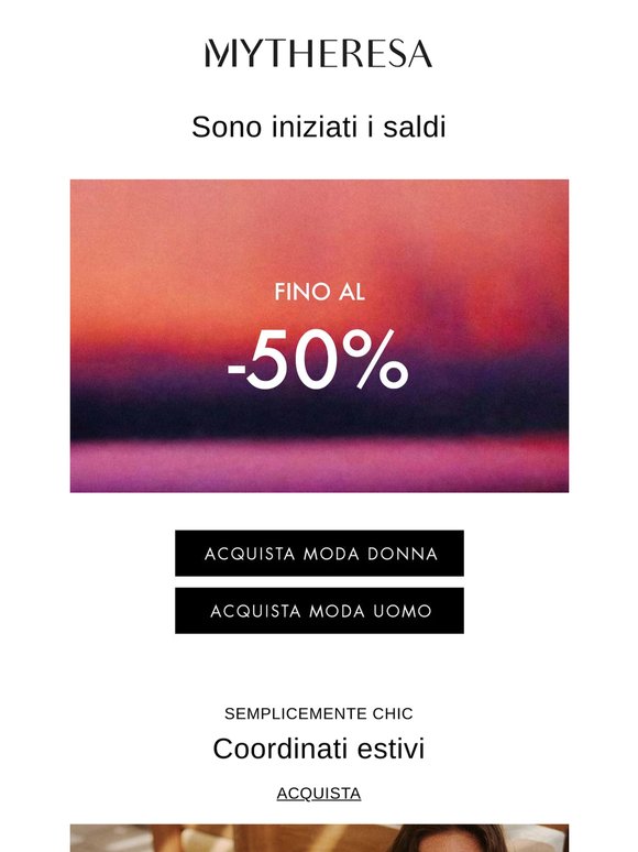 Sono iniziati i saldi: fino al -50%