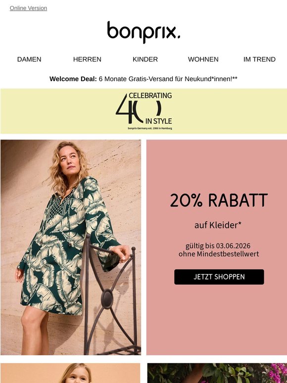 Kleider-Deal: 20% Rabatt für Dich 🤩