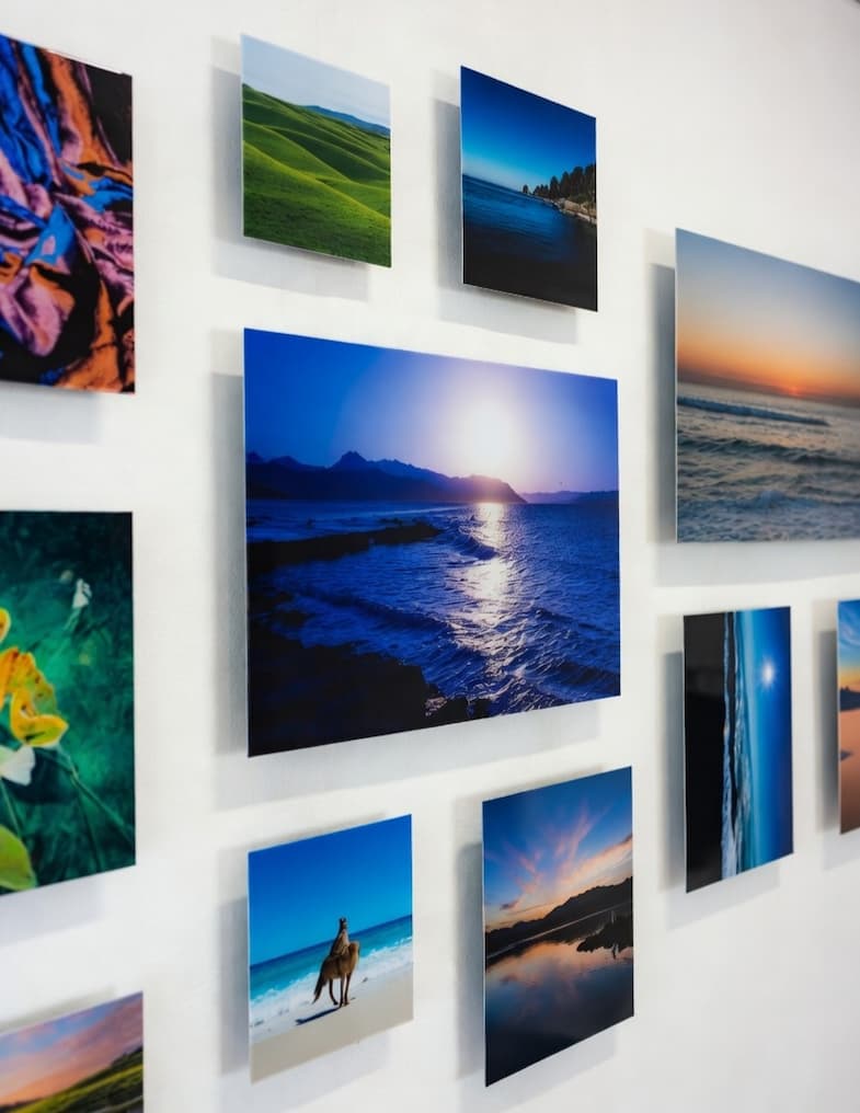 Gallery wall small metal prints