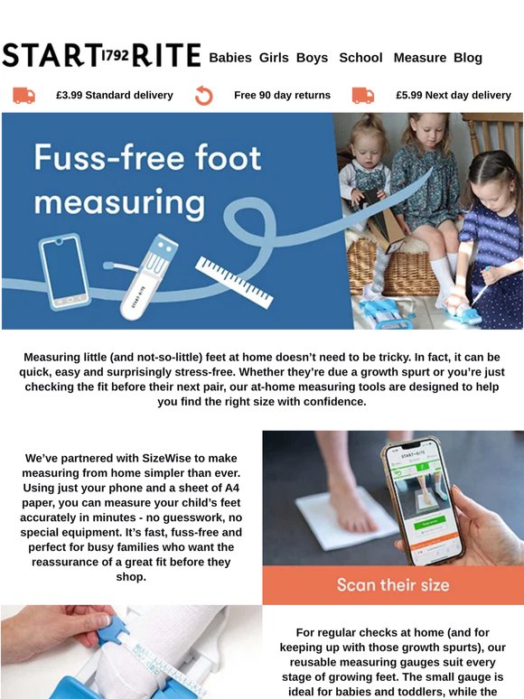 Growing feet? Measure at home!
