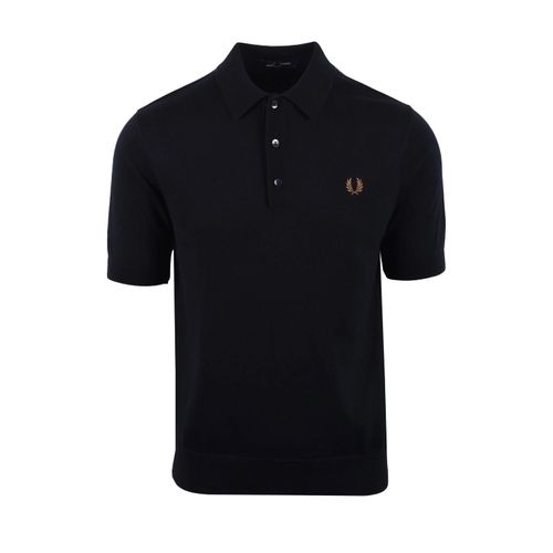 FRED PERRY COTTON KNITTED SHIRT NAVY