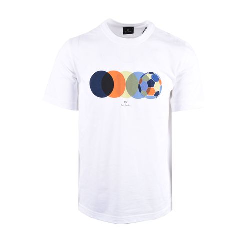 PAUL SMITH REG FIT FOOTBALL T-SHIRT WHITE