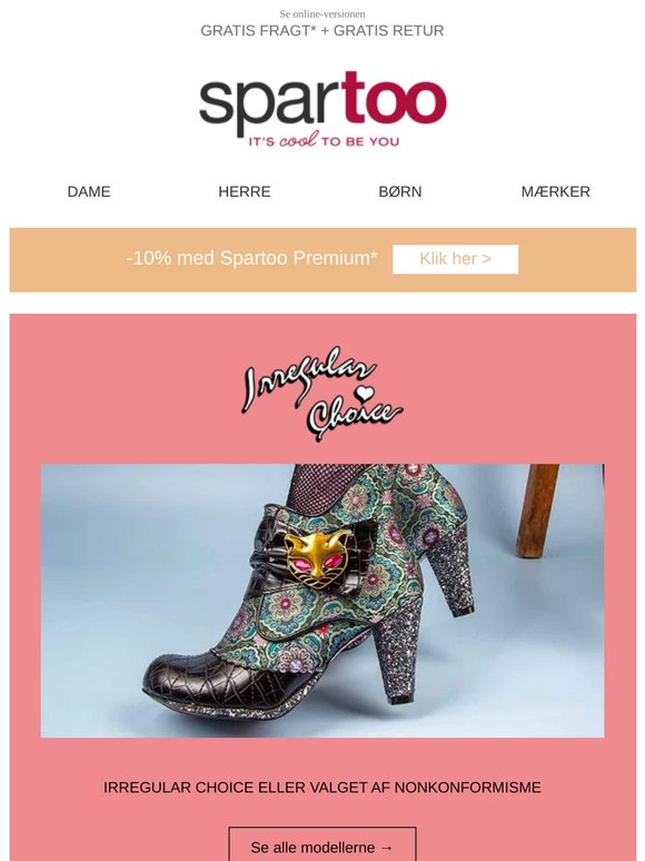 🔥 Få det rigtige fodtøj til årstiden! Irregular Choice, Ravel, Only Play, Sanita, Laura Vita, Lauren Ralph Lauren, adidas og Converse