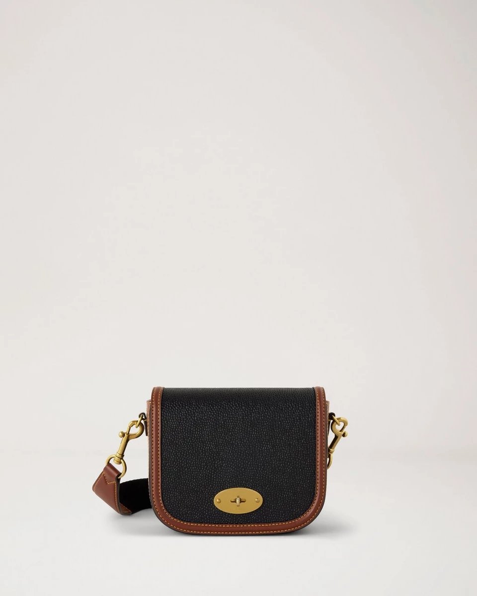 Small Darley Satchel in Black & Cognac Bio-Based Scotchgrain