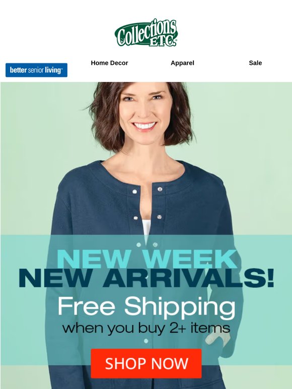 Start the Week with New Arrivals + FREE Shipping