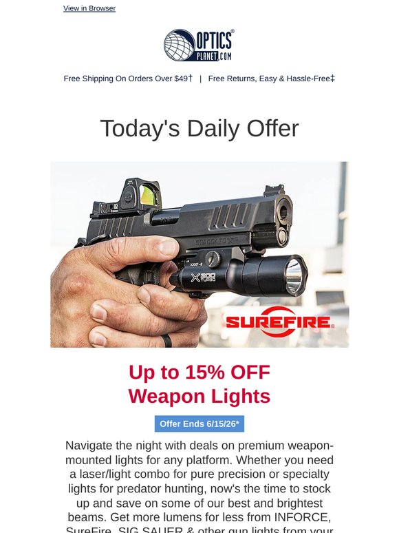 Up to 15% OFF Weapon Lights 💡