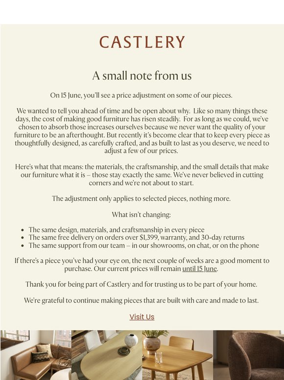 A small note from us