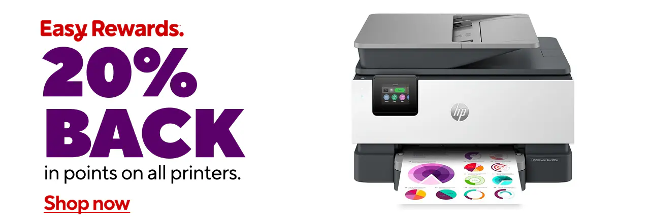 20% back in points on all printers