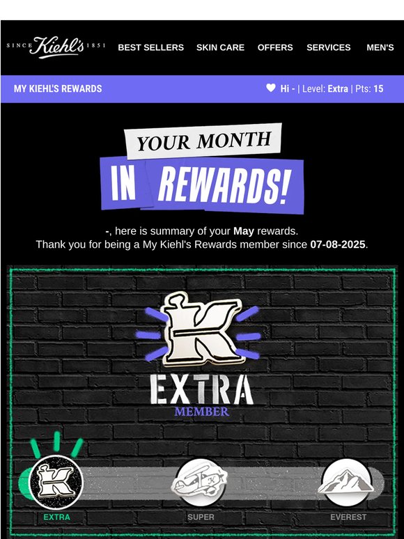 Your Kiehl's Monthly Statement Is Here!