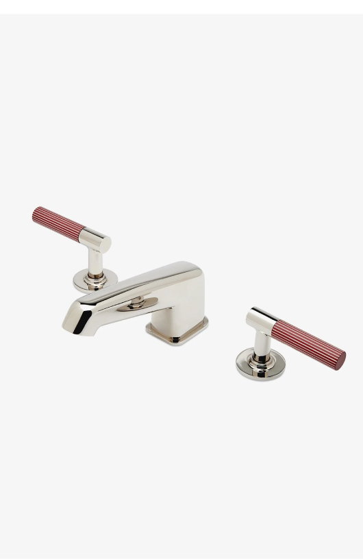 Bond Union Lavatory Faucet with Guilloche Pinstripe Lever Handles