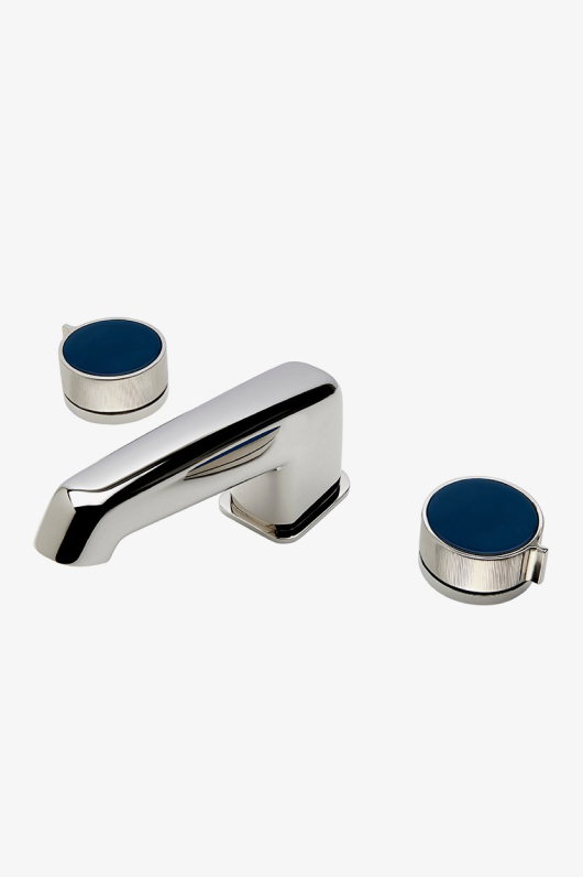 Bond Union Series Lavatory Faucet with Enamel Guilloche Lines Knob Handles