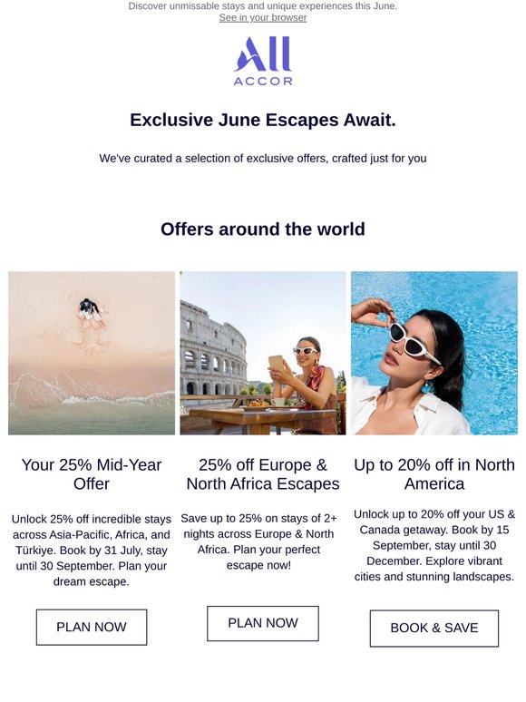Your private June offers: curated for your next stay.