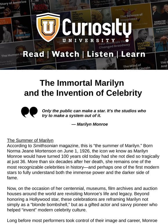 The Immortal Marilyn and the Invention of Celebrity