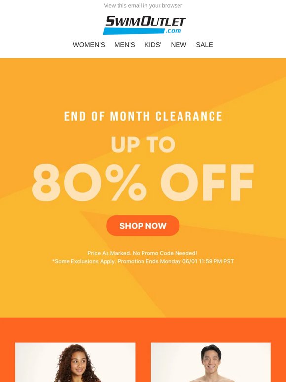 ENDS TONIGHT: Up to 80% OFF 🏊
