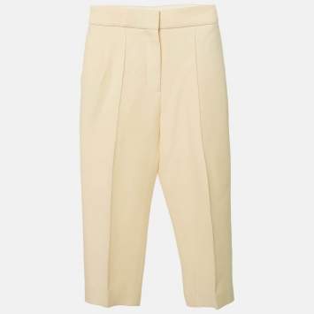 Cream Wool Blend Capri Pants S