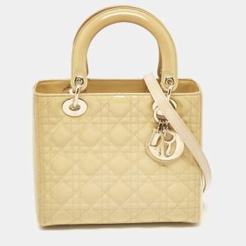 Cream Cannage Patent Leather M