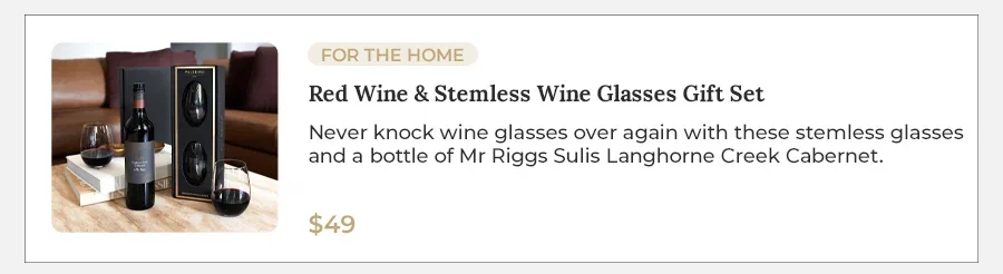 Red Wine & Stemless Wine Glasses Gift Set