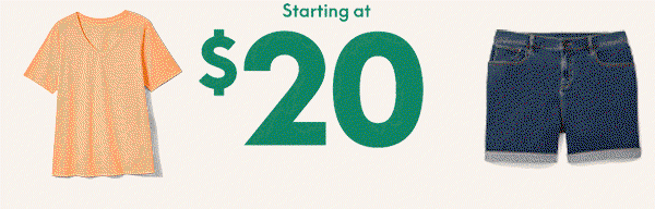Shorts, Leggings & Graphics starting at $20
