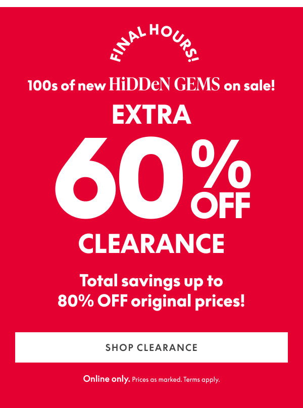 60% Off Clearance