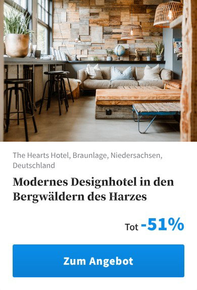 Modernes Designhotel in den Bergwäldern des Harzes