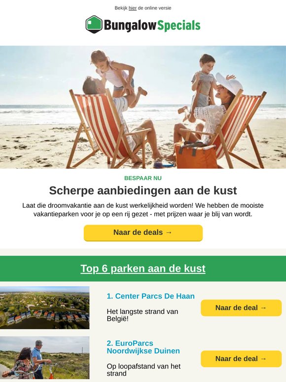 De mooiste vakantieparken aan de kust