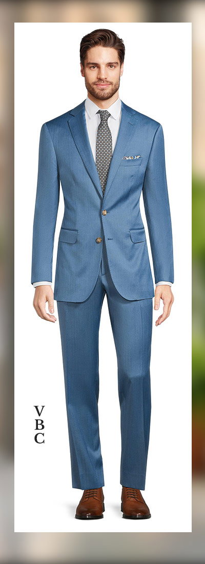 Teal Blue Wool & Silk Suit