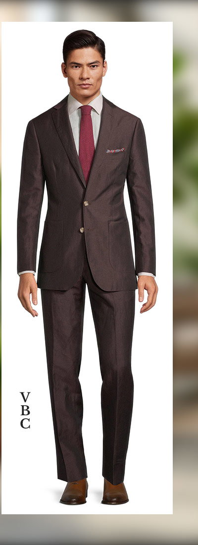 Dark Brown Wool & Linen Suit