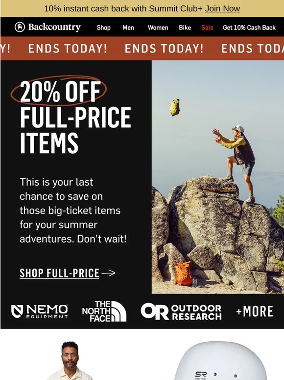 Ends today! 20% off full-price items 😨