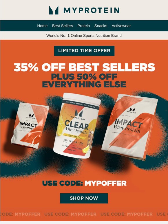 New offer 👀 35% off bestsellers, 50% off all else!