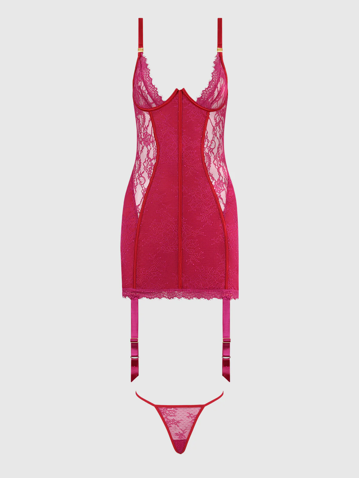 Rosalind Satin & Lace Underwire Chemise