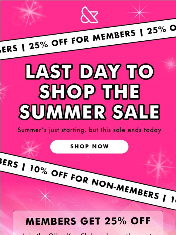 Final day to shop the sale