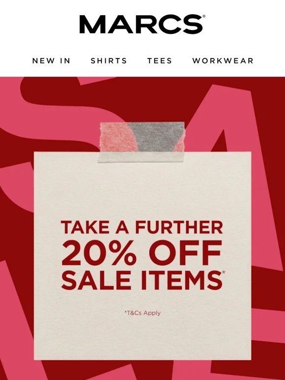 Take A Further 20% Off Sale Items